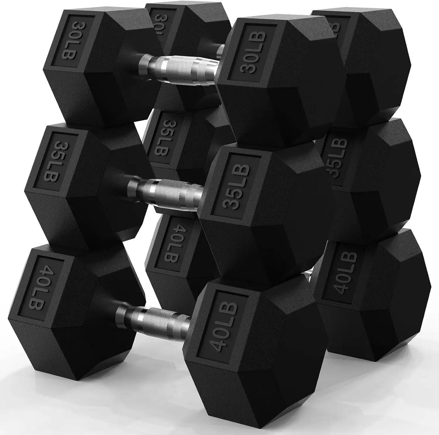 

Rubber Encased Home Gym Dumbbells, Exercise Fitness Weights Dumbbells for Women Men, Hand Weight for Strength Training