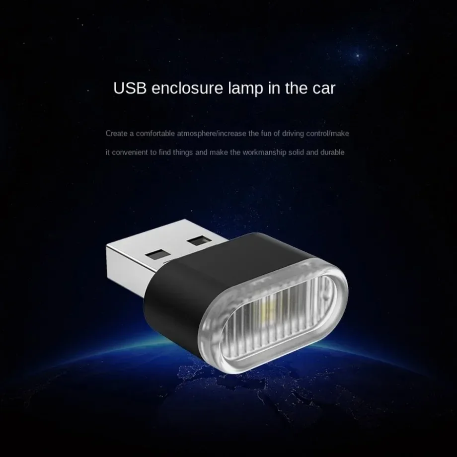 Portátil Mini USB LED Atmosfera Luzes, Interior do carro Neon Lâmpada Decorativa, Iluminação de Emergência, Universal, Plug and Play