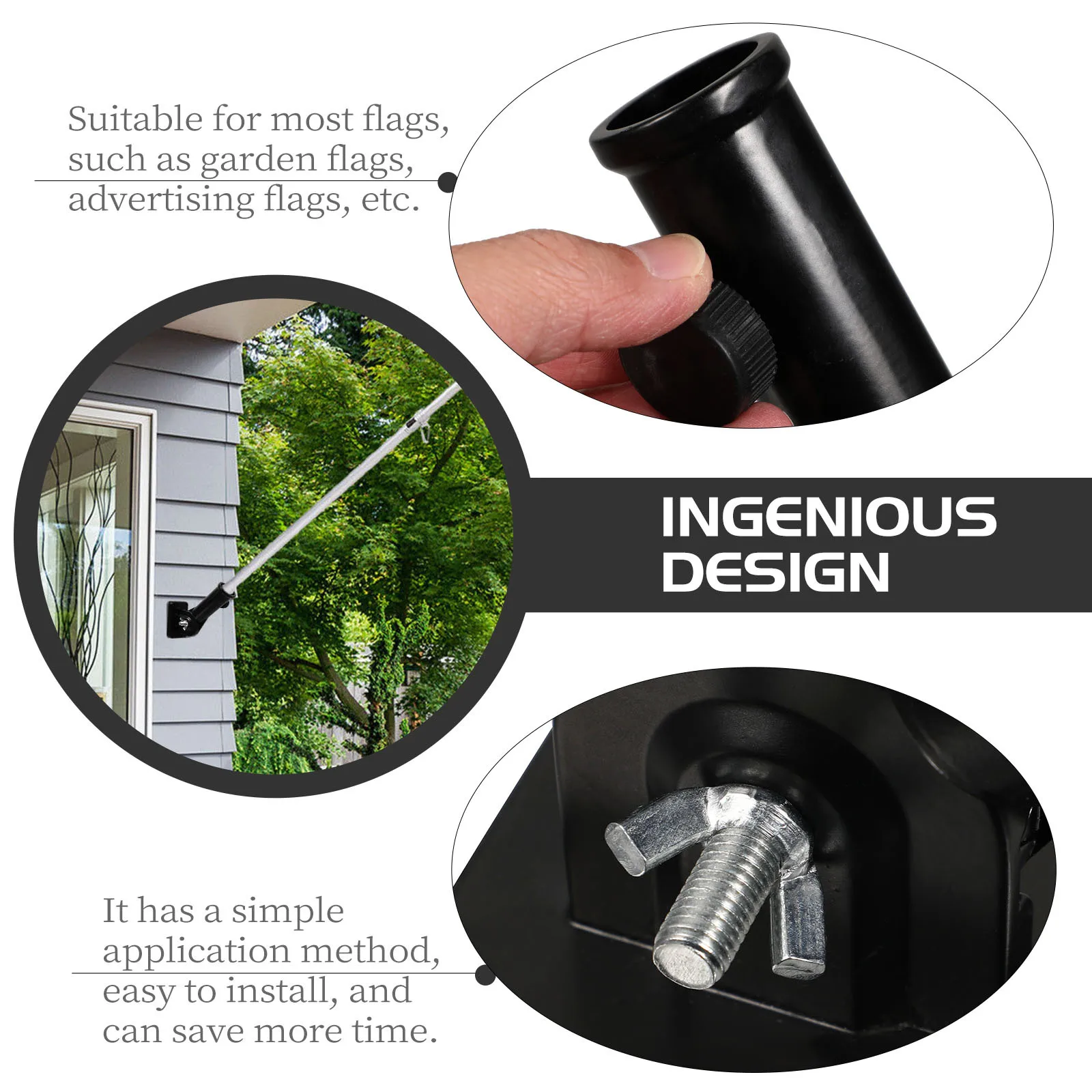 

1Pcs Flag Pole Mounting Base Aluminium Alloy Adjustable Bracket Holder for Garden Advertising Flags Flag Pole Bracket