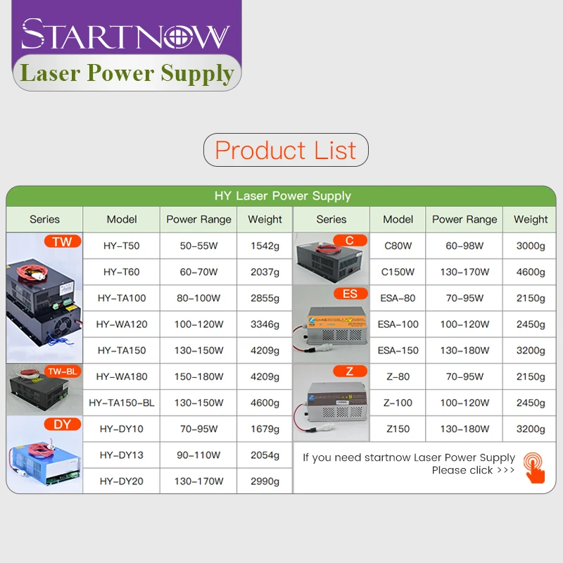 HY-TA100 CO2 Laser Power Supply 110/220V PSU Cutting Engraving Machine Spare Parts HY T100 Source Device For 100W CO2 Laser Tube