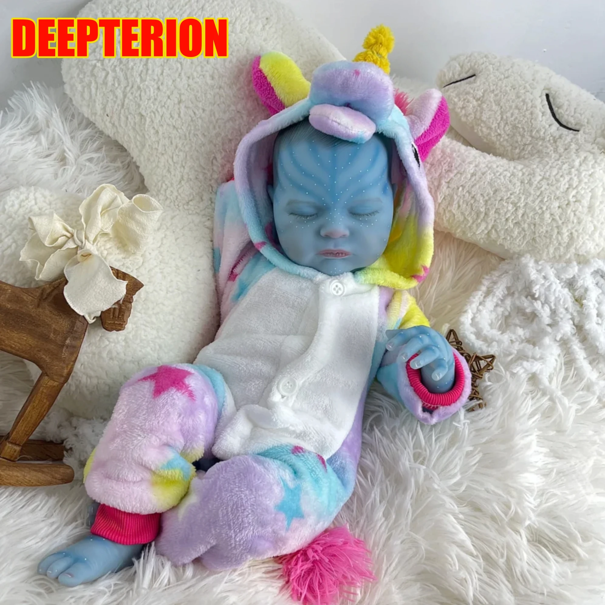 

DEEPTERION, 20 дюймов, милая кукла-реборн, 50 см, 3D-кожа, видимые вены, виниловые конечности, тканевое тело, коллекционная игрушка для детей