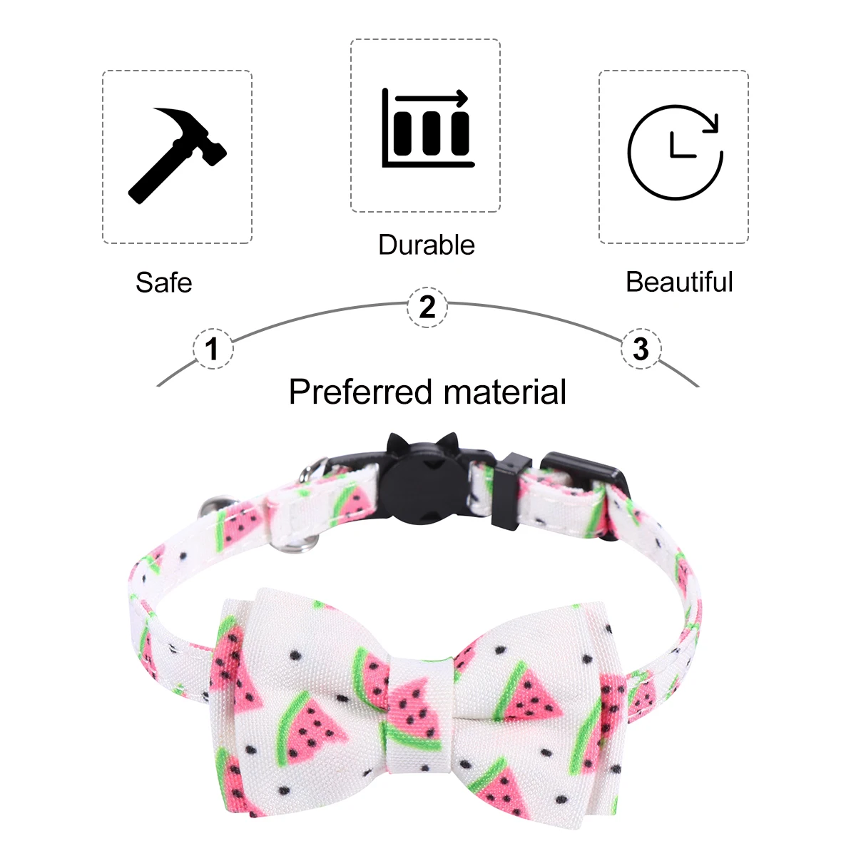 

Pet Collar Cloth Adjustable Necklace for Cats Comfortable Non Tight Adorable Pattern Reusable Pet Supplies Cat Collar