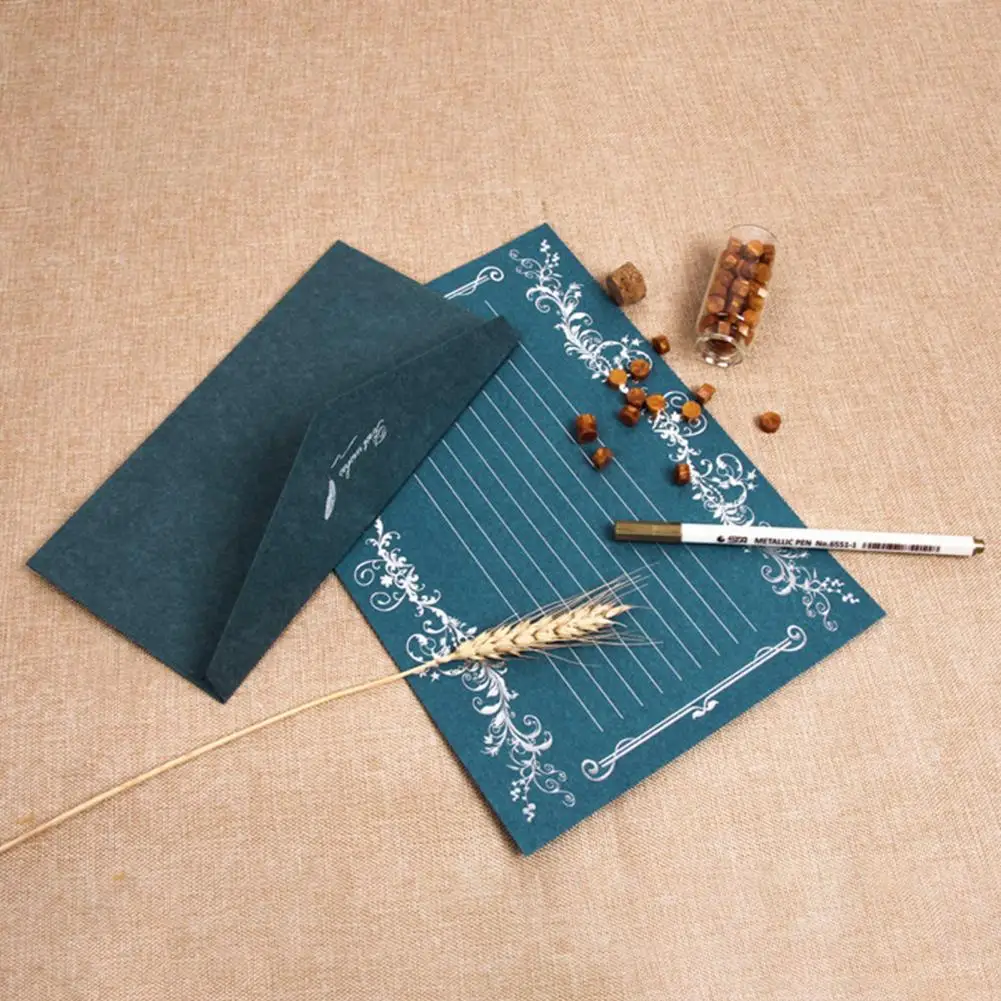 3 szt. Papier do pisania w stylu Retro koperty z papieru pakowego z przezroczystym paskiem do pisania w stylu Vintage zaproszenia eleganckie zestaw