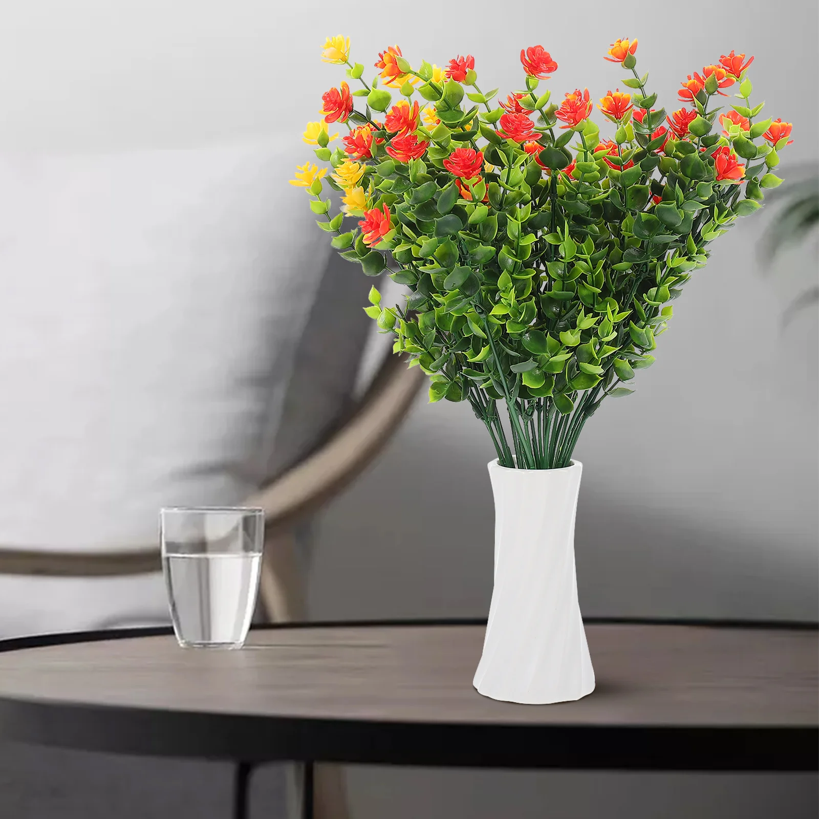 

Desktop Decorative Ceramic Vase Modern Minimalist Small Vase Simple Shape Flower Arrangement Holder for Bedroom Office
