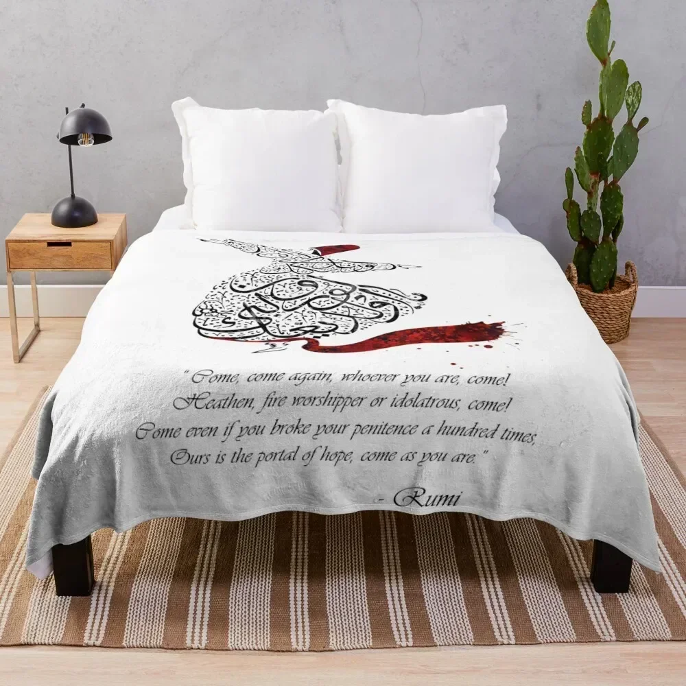 

Rumi Quotes Calligraphy Vertical Throw Blanket Soft Warm Blanket Gift for Grandparents