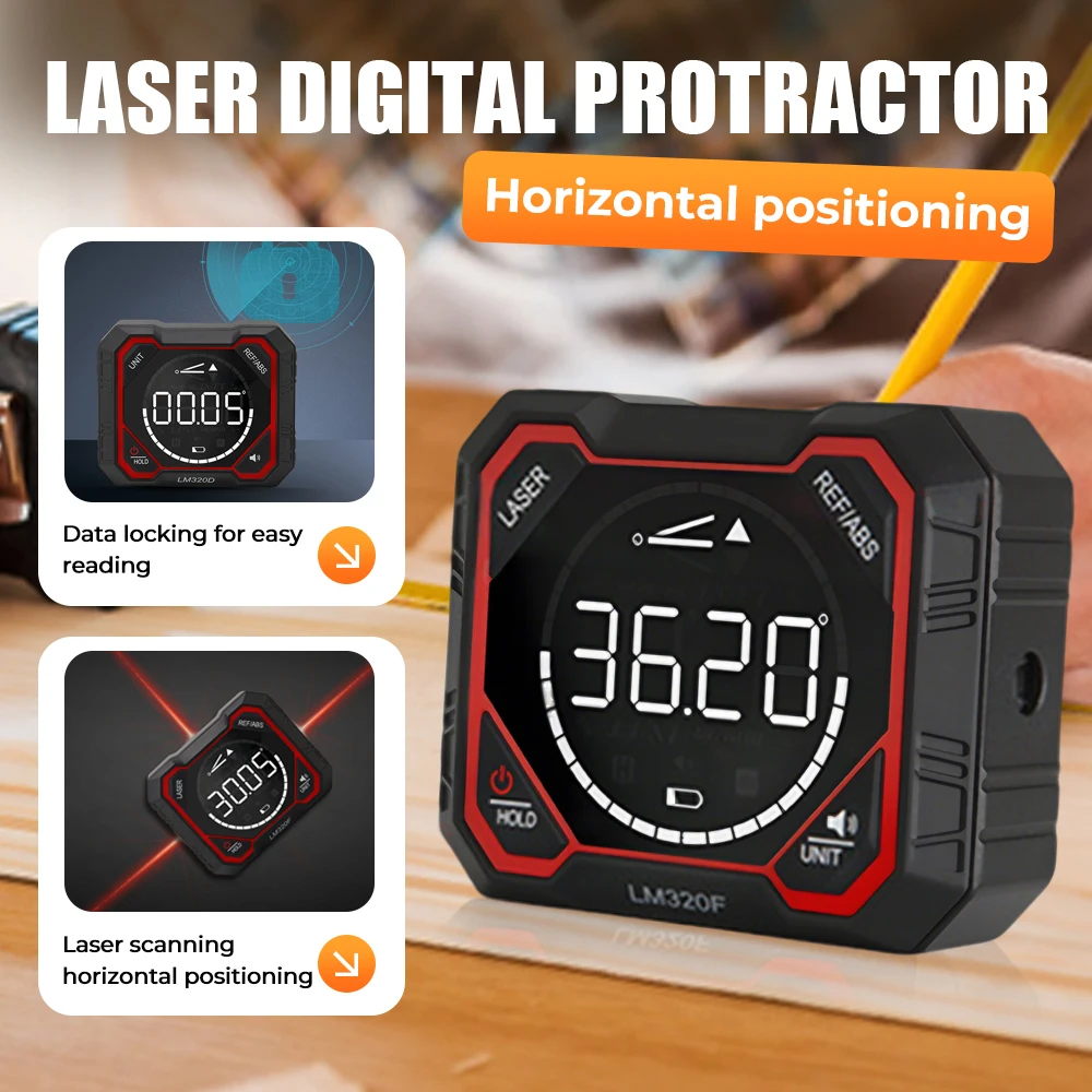 

Magnetic Digital Angle Finder with Electronic Laser Gauge Ruler 360° LCD Electronic Protractor Mini Inclinometer Measuring Tools