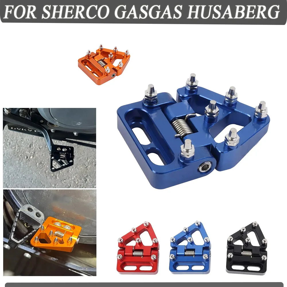 For Sherco 500 450 300 250 SEF SCF 125 SE SC Foldable Rear Brake Pedal Step Tip Plate for GasGas EC XC 250 300 Husaberg TE FE