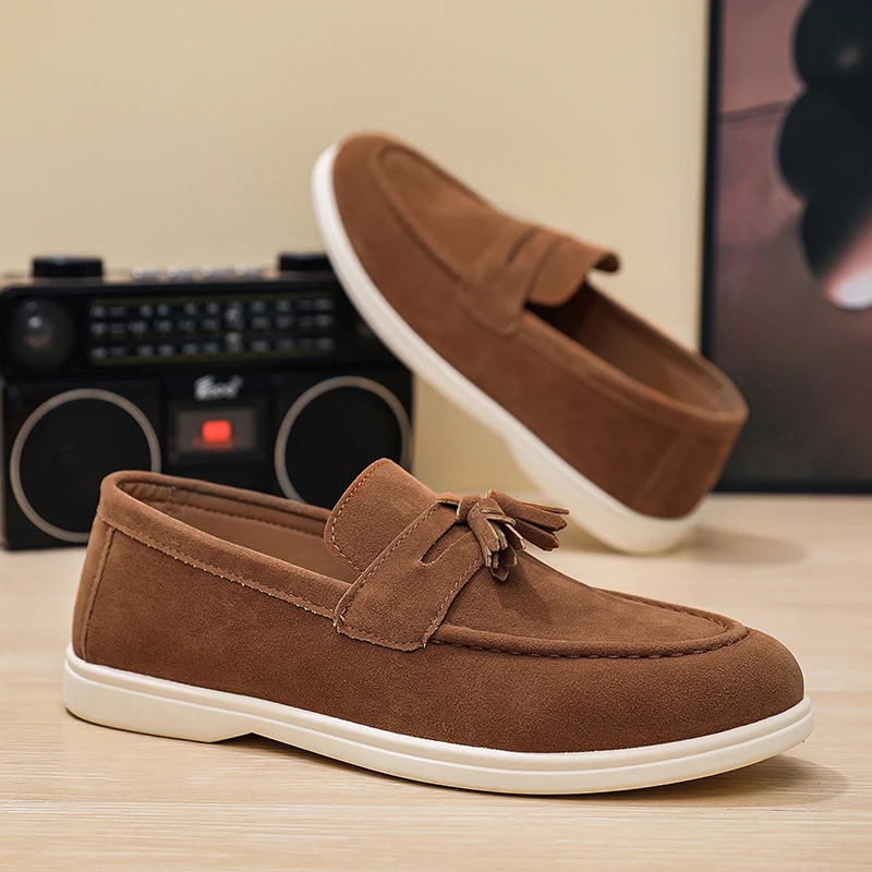 

Suede Leather Loafers Luxury Mens Casual Shoes Business Shoes Soft Male Driving Shoe Comfortable Moccasins Men Shoes