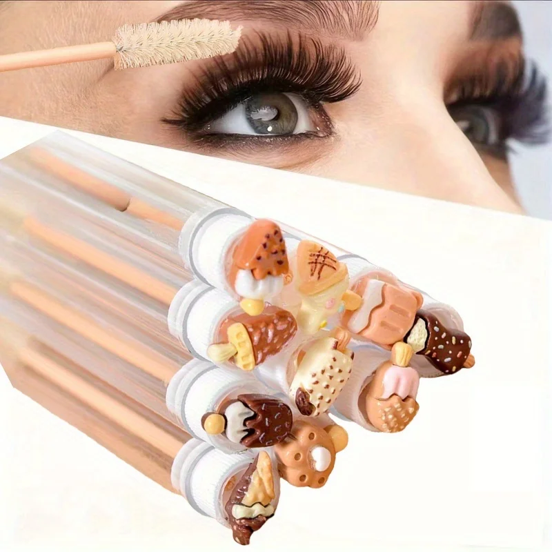Women Ice Cream Wimpernbürste, Augenbrauenbürste, Mascara-Bürsten, Wimpernkamm, Wimpernspoolies, Spoolies für Wimpernverlängerungen, Geschenk
