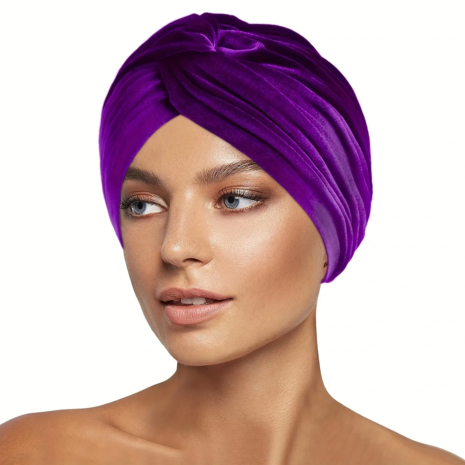 Solid Colors Velvet Turban Caps Muslim Islam Plain Hijab Bonnet For Women Fashion Elegant Africa Turkey Dubai Hats