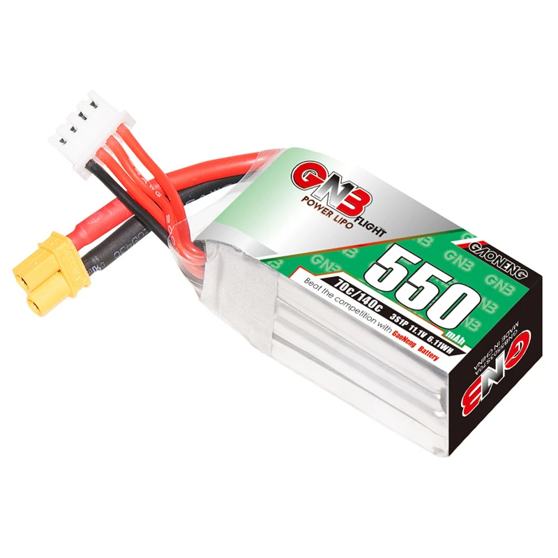 GAONENG GNB 3S 11.1V 550mAh Lipo Battery With XT30 For Torrent 110 FPV Racing Drone RC Quadcopter Parts 11.1V 70C/140C Battery