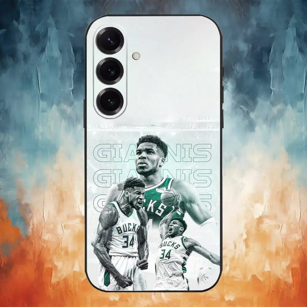 Capa de telefone basquete g-grego f-freak 34 para samsung galaxy a73, a72, a71, a70, a53, a52, a51, outras capas pretas macias