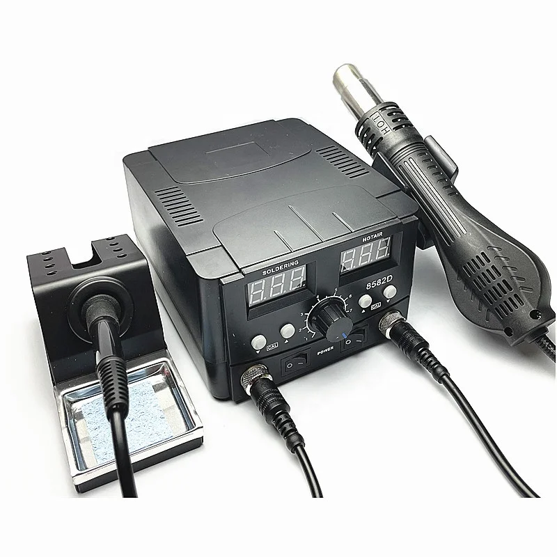 8582D 2in1 Blower Professional Hot Air Gun Soldering Iron Rework Station Dual Digital Display