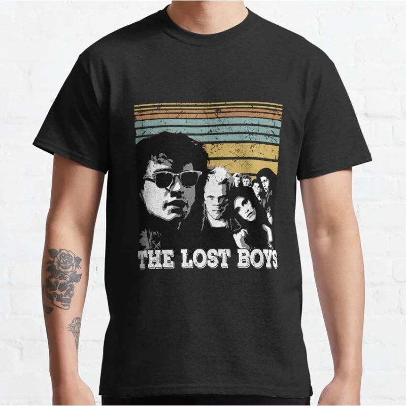 

0408 print 80s vintage The lost boys Vampire horror movie Scary Halloween Gift T shirt for men Large size Tops printed clothes