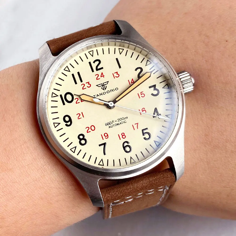 

Tandorio NH35A Automatic Mechanical Men's Watch Pilot Watch Miyota8215 PT5000 Movement Sapphire Crystal 20BAR Waterproof 39mm