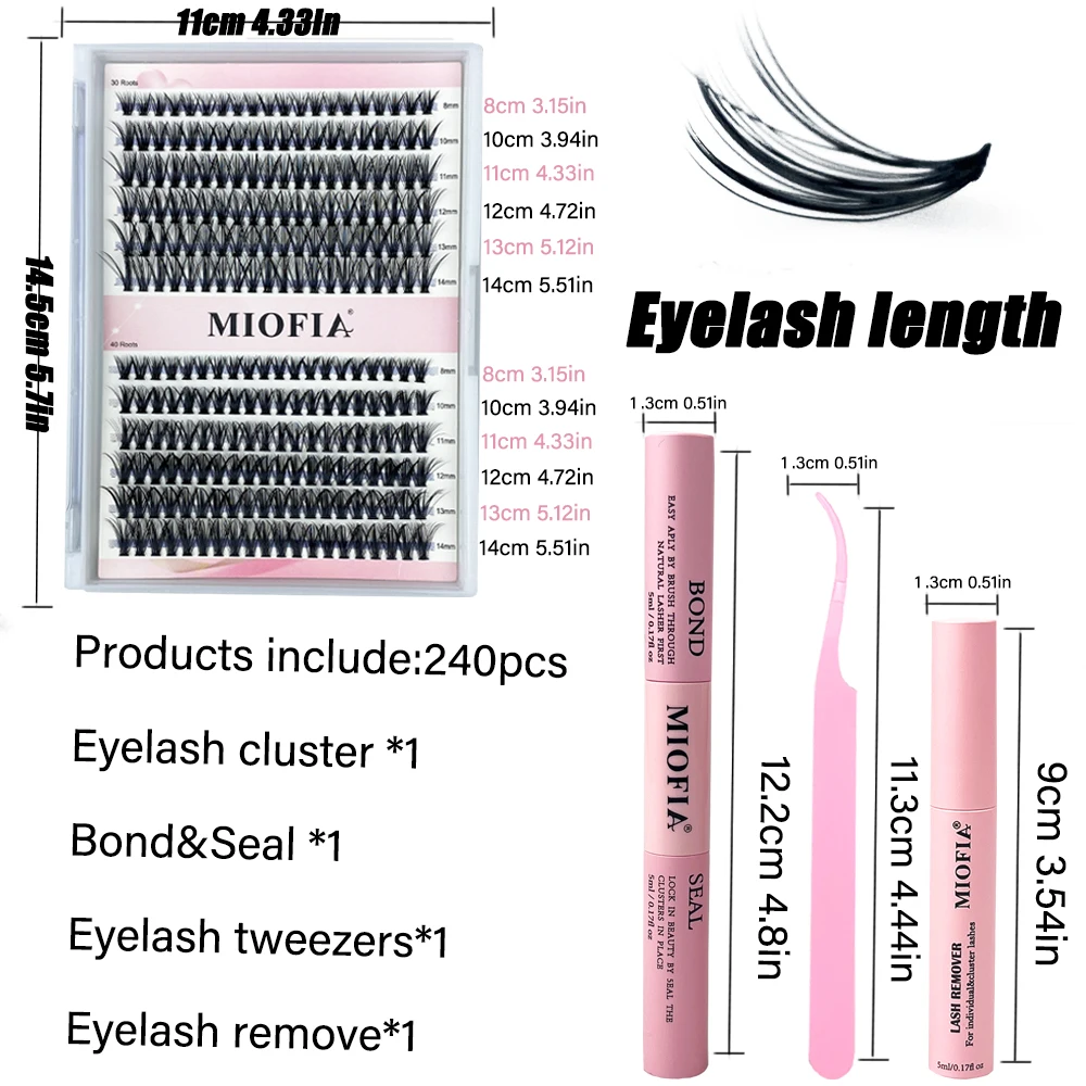 속눈썹 클러스터 세트, 개별 속눈썹 키트, 속눈썹 본드, 도장 및 리무버, 핀셋 메이크업 풀 세트, 30and 40D 속눈썹 익스텐션 키트