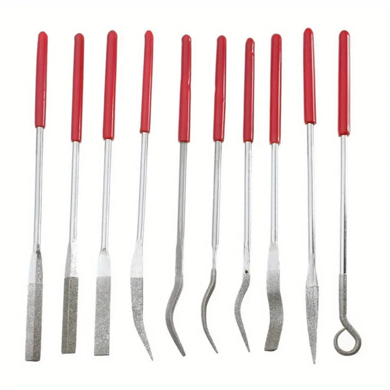 10Pcs/Set Diamond Coated Riffler Files Mechanical Watch Jewelry Files Tools Set