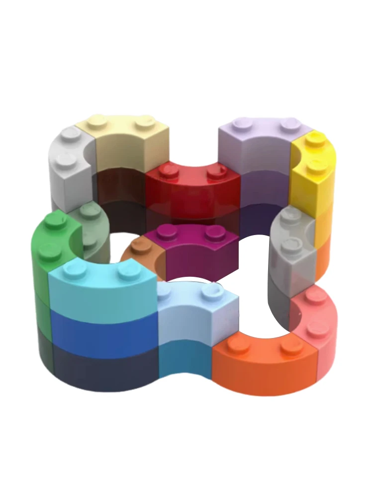 20 pièces compatibles avec les briques à anneau 85080 2X2 1/4, blocs de construction incurvés 3063, jouets éducatifs et créatifs pour enfants, bricolage