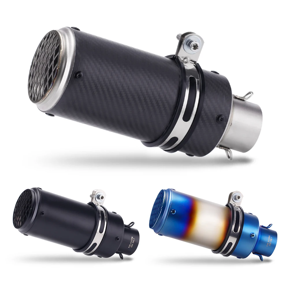 

For MSX125 R1 DUKE1290 450SR TNT600 GY6 Universal 51mm 60mm motorcycle exhaust pipe carbon fiber muffler with db killer