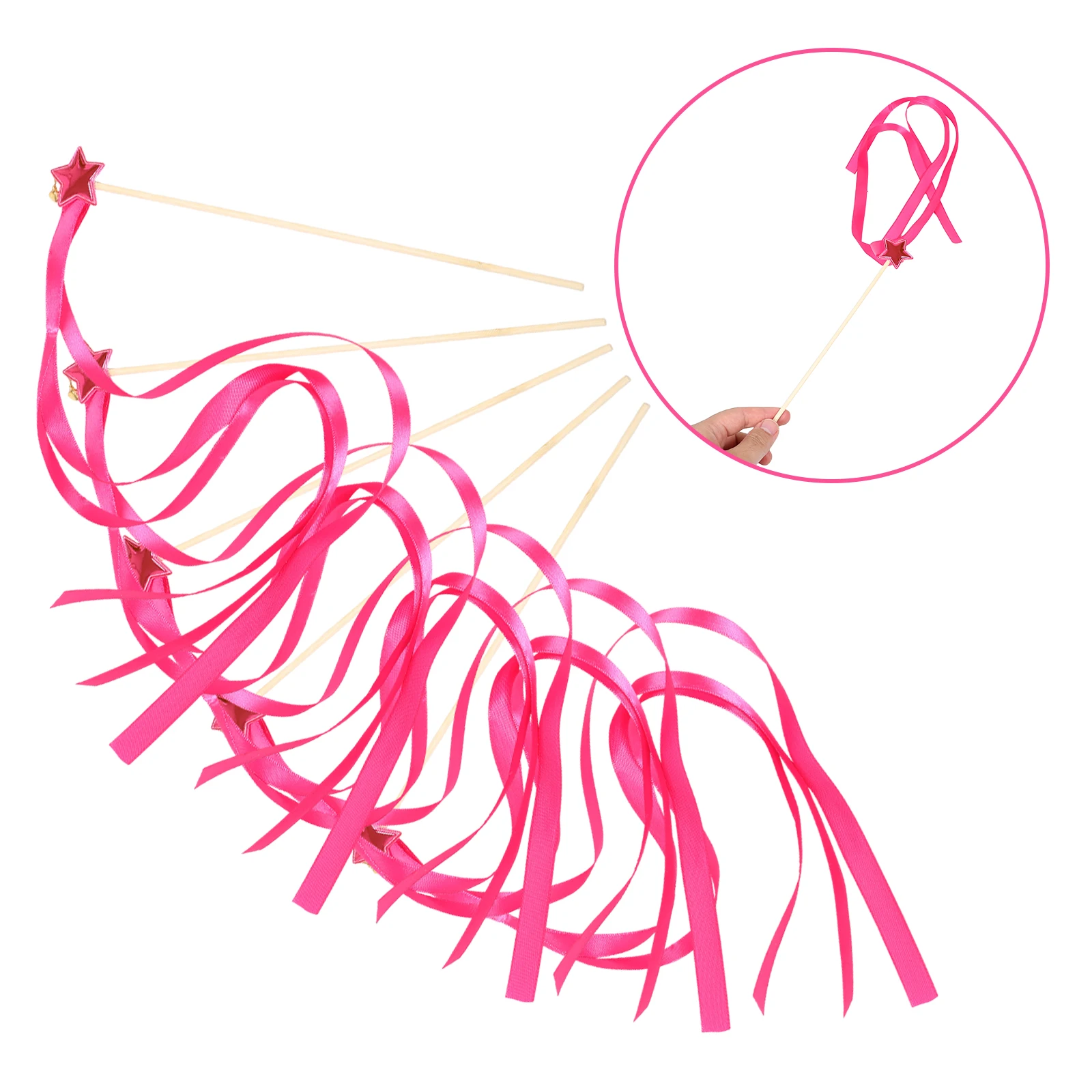 

20pcs Wedding Ribbon Stick Wands Sparkly Star Bells Bridal Party Decoration Fairy Wands For Wedding Party Outdoor Banquet