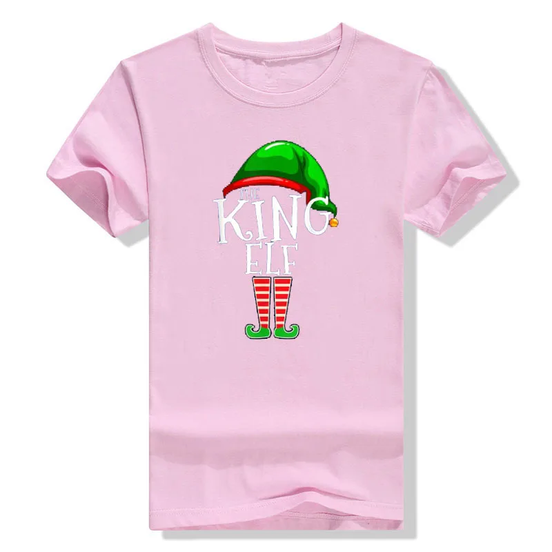 Świąteczne ubrania elfów dla całej rodziny, pasujące zestawy dla mężczyzn i kobiet, koszulka bawełniana dla mamy i taty, wzorzysta koszulka na prezent, top.