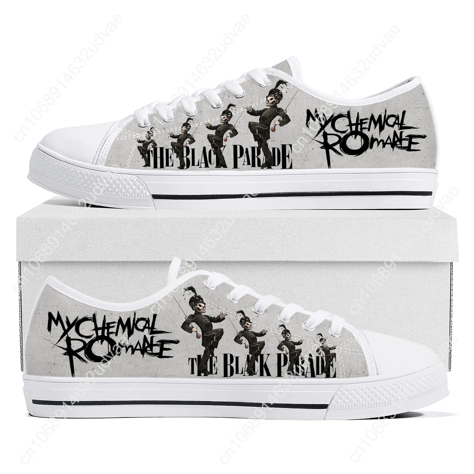 My Chemical Romance Low Top Shoes Man Woman Teenager Canvas Casual Sneaker Sneakers Couple Footwear Custom Shoe White