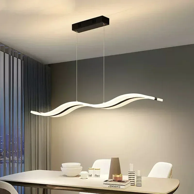 

Modern LED Pendant Lamps Minimalist Strips Pendant Light For Living Dining Room Kitchen Ceiling Chandelier Decor Luster Lighting