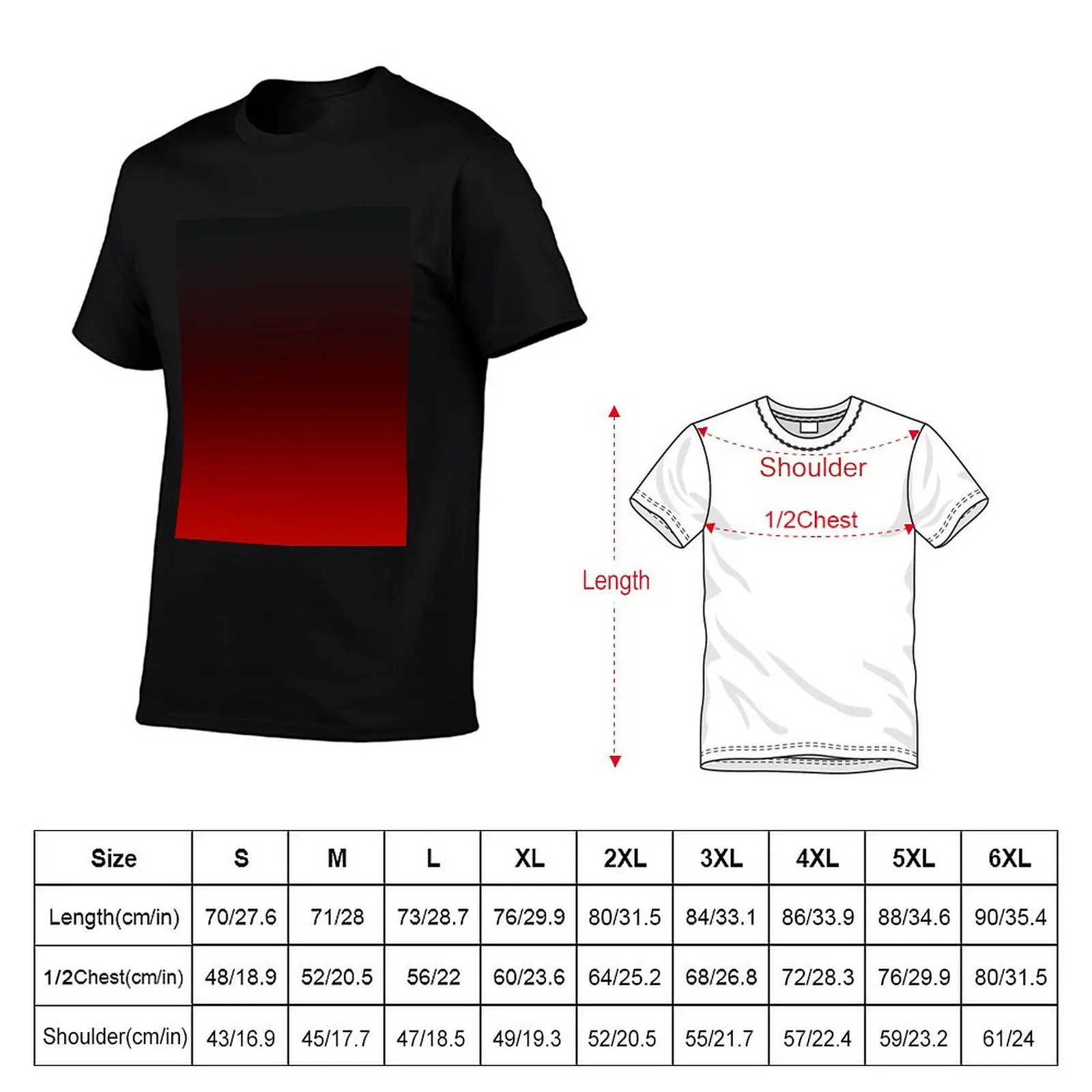 Ombre Red T-Shirt customs summer top kawaii clothes cute tops men clothes