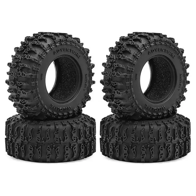 ABXE-1/18 TRX4M SCX24 FMS Ascent-18 Compatible 4Pcs 1.3Inch Crawler Tires Super Grip Soft Tyre Rc Car Part B