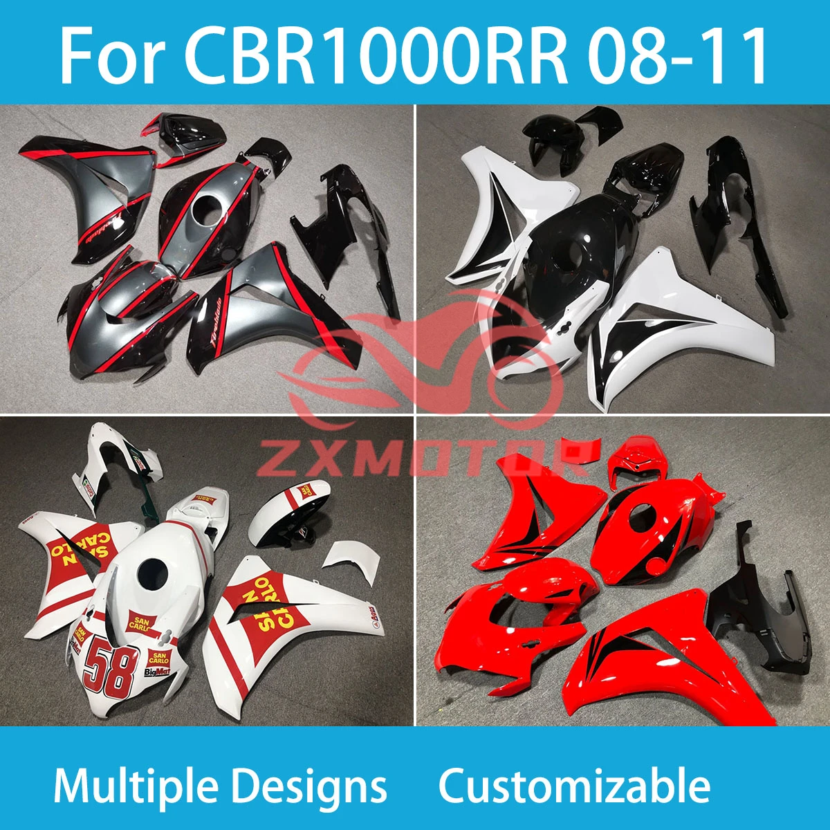 For Honda CBR 1000RR 08 09 10 11 Fairing Kit CBR 1000 RR 2008 2009 2010 2011 Motorcycle Fairings ABS Injection Cowling New