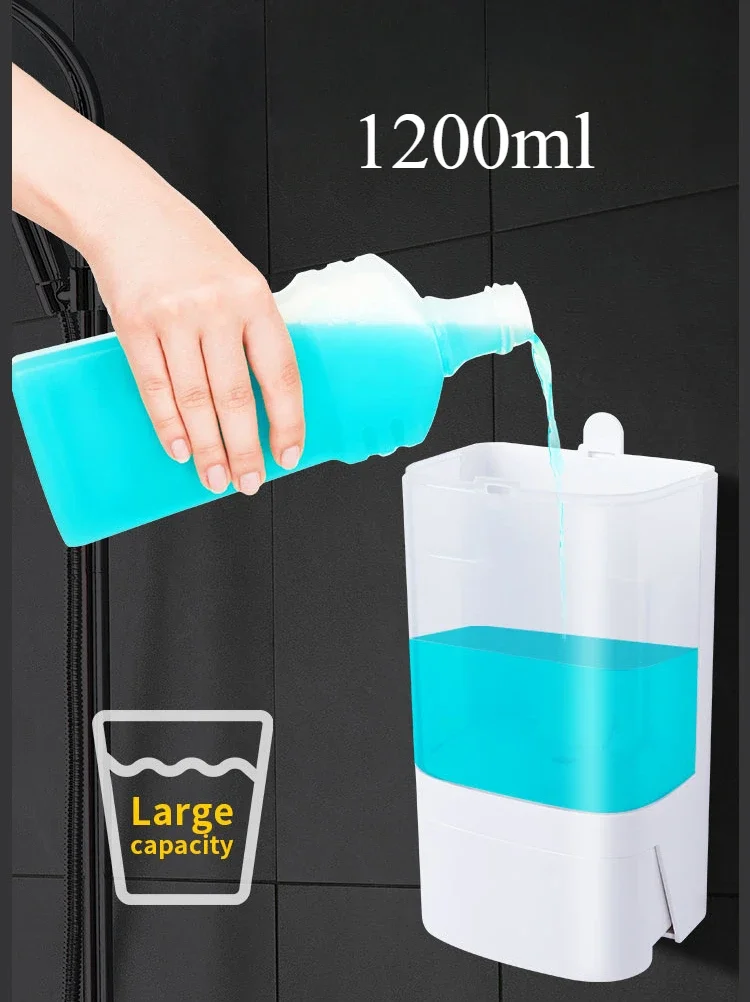 Manual Soap Dispensers Foam/liquid/spray for Bathroom/kitchen, Perforated/Without Drilling Installation Shampoo Dispenser 1200ml