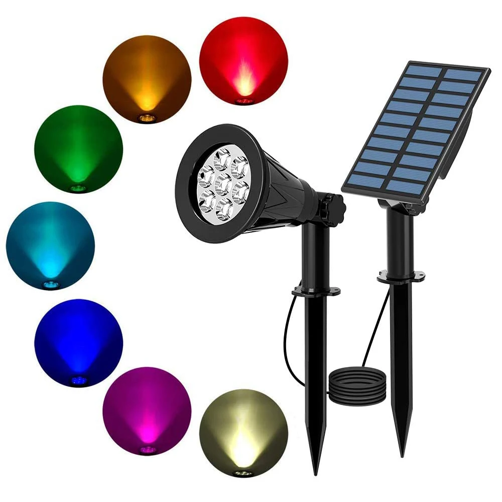 Solar licht im Freien LED RGB Garten Wand lampe Landschaft IP65 wasserdichte Girlande Hof Terrasse Dekoration Solarstrom Scheinwerfer