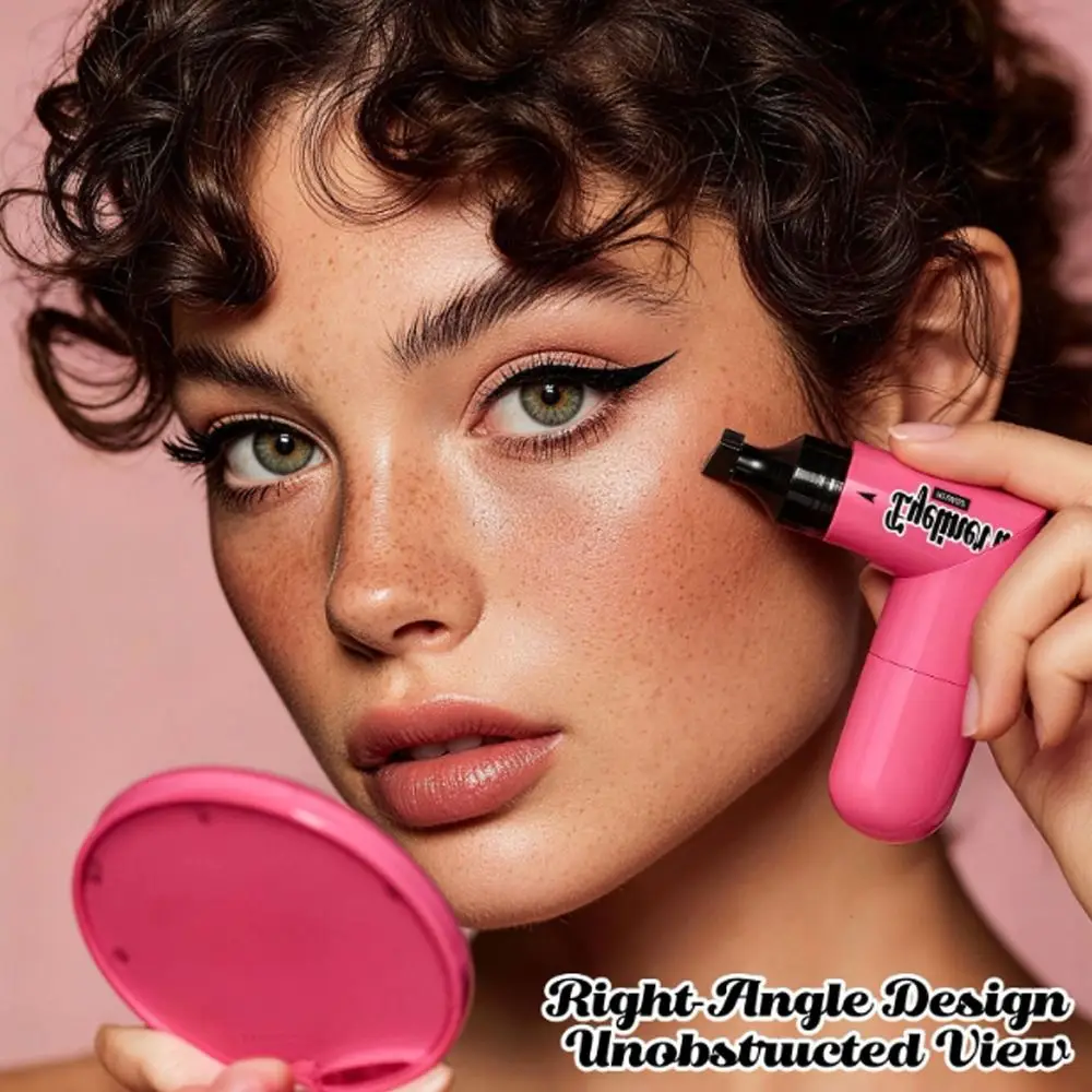 New Waterproof Eyeliner Stamp Quick Dry Long Lasting Eye Liner Stamp Foldable Rotatable Eyeliner Stamp Pen