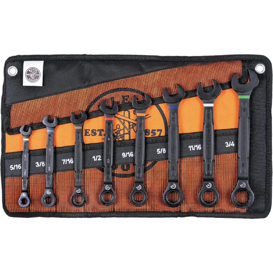 

69408G Ratcheting Combination Wrench Set SAE 8-Piece 5/16 to 3/4-Inch Steel Alloy Foam Pouch 90-Tooth