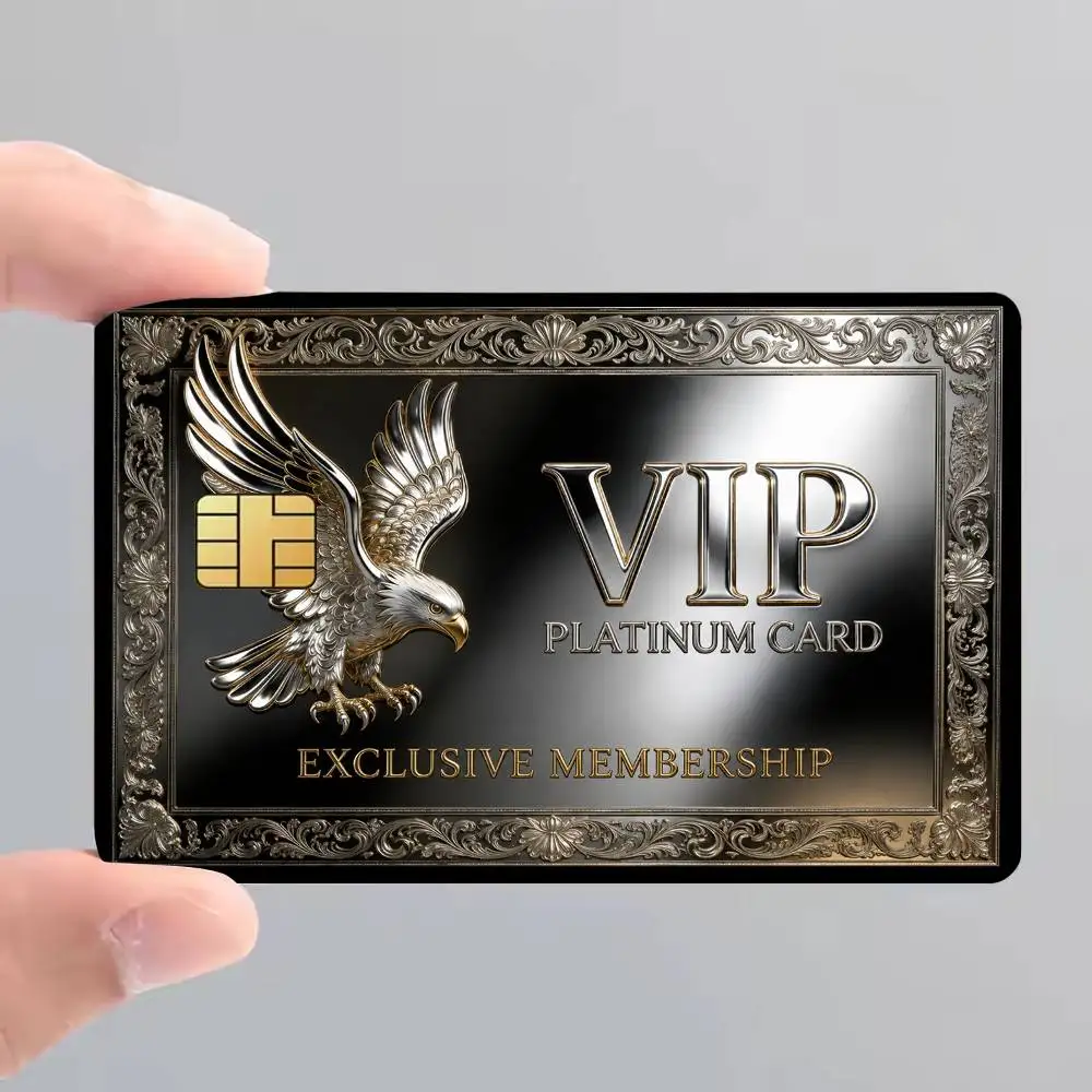 2D VIP Platinum Card Bank Credit Cards Bus Pass Stickers Cool Decoration Waterproof 4PCS Card