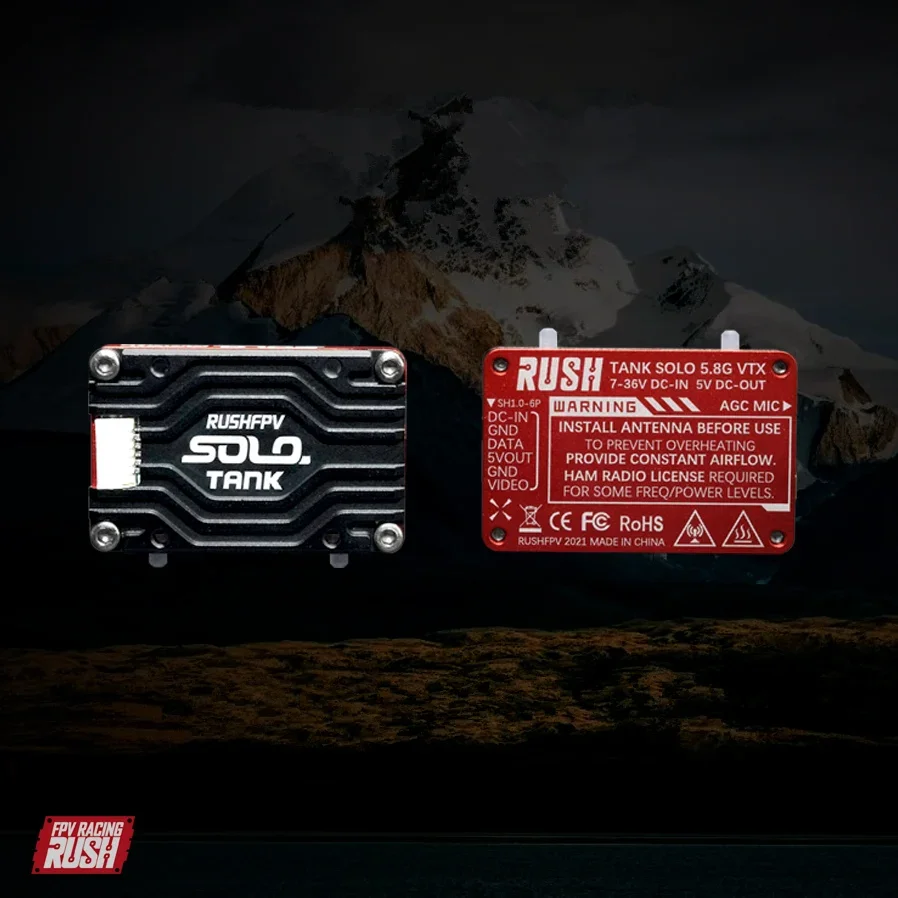 Rush Tank Solo 5.8G 48ch Pitmode 1.6W Verstelbare Vtx 2-6S Ingebouwde Microfoon Cnc Koelbehuizing Voor Fpv Lange Afstand