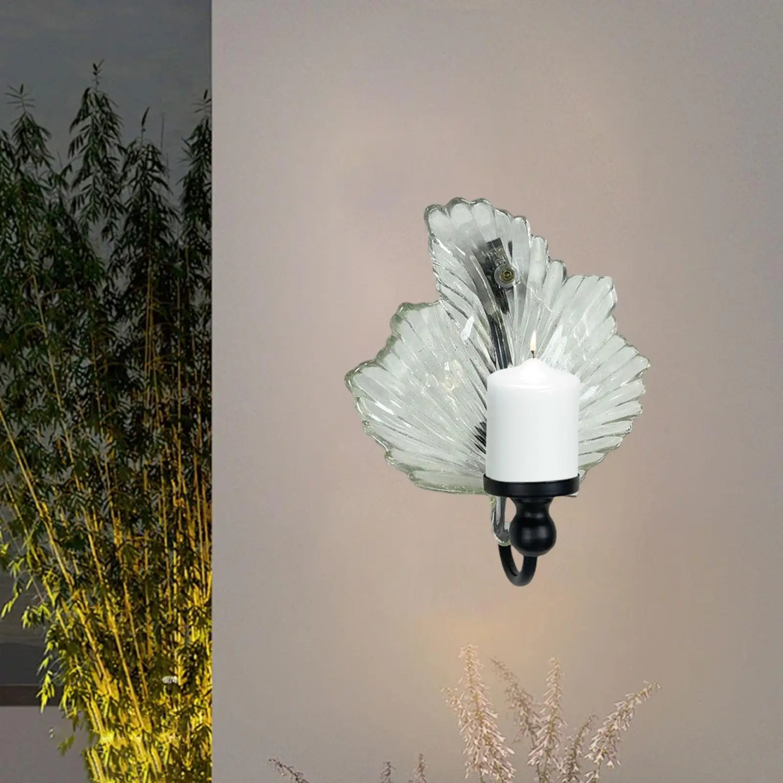 Wall Sconce Candle Holder Wall Decoration, Iron Glass Centerpiece Decorative Candle Stick Holder for Party, Living Room