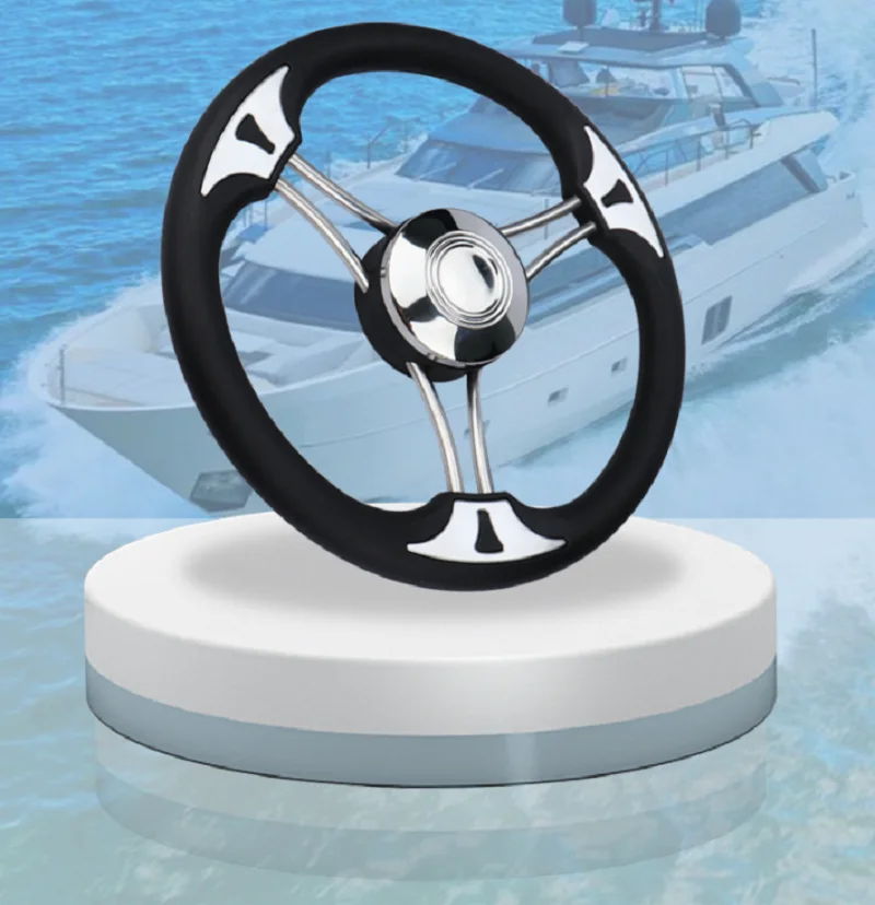 

13.5 Inch Steering Wheel Heavy Stainless Steel Steering Wheel Marine Steering Wheel High-End For Cargo Ships Speedboats Rvs