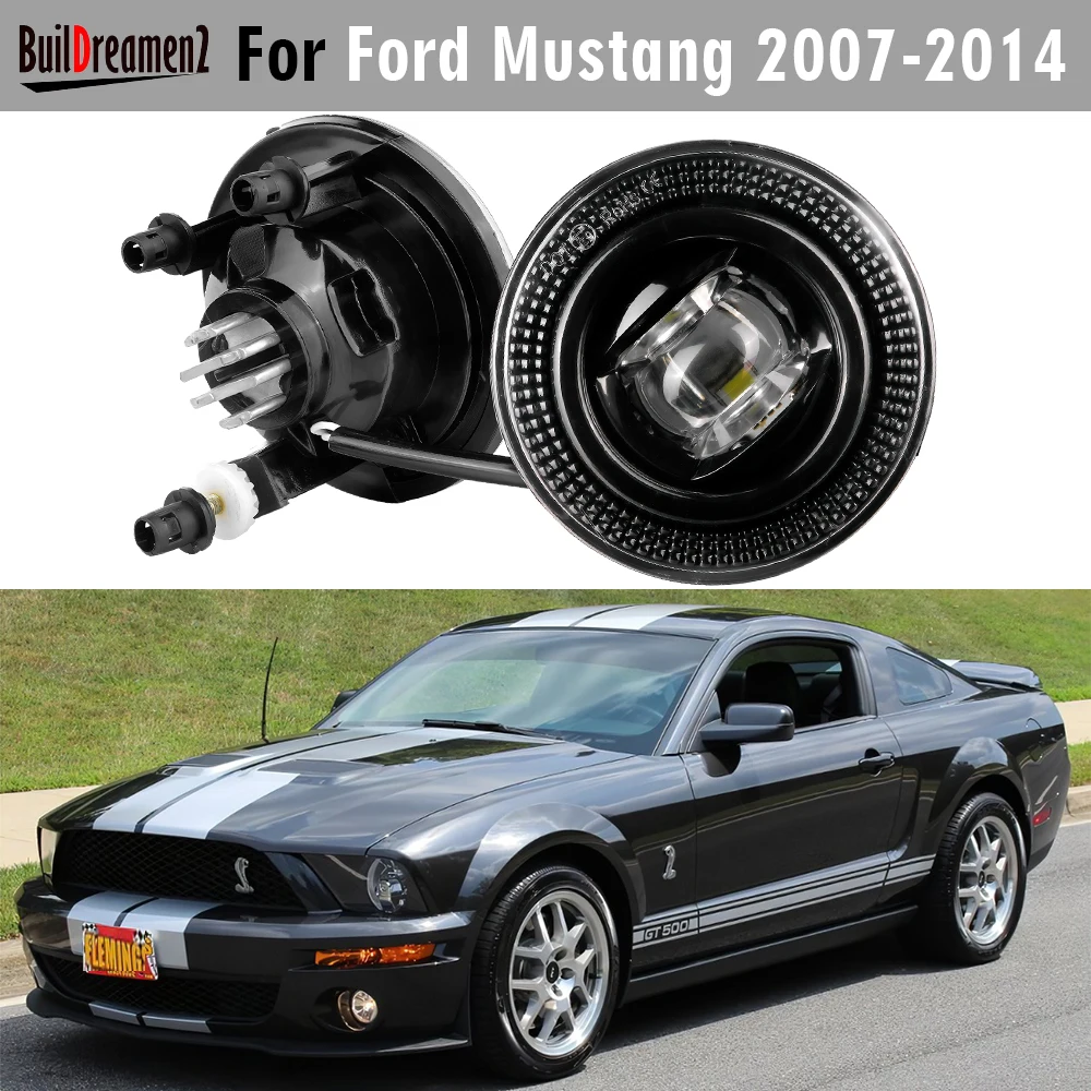 2 X Car Canbus LED Lens Fog Light Daylight White Yellow 30W 8000LM For Ford Mustang Bullitt, Shelby GT GT500 GT500KR 2007-2014