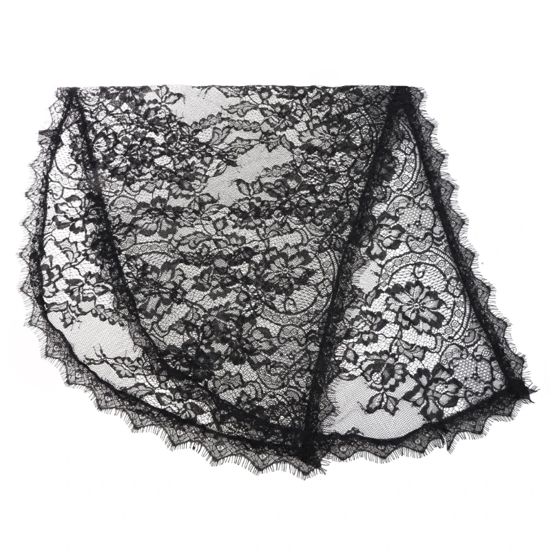 

Floral Lace Veils for Head Covering Latin Mass Mantilla Veils Short Scarf for Bridal Women Black Catholic Veil for Churc