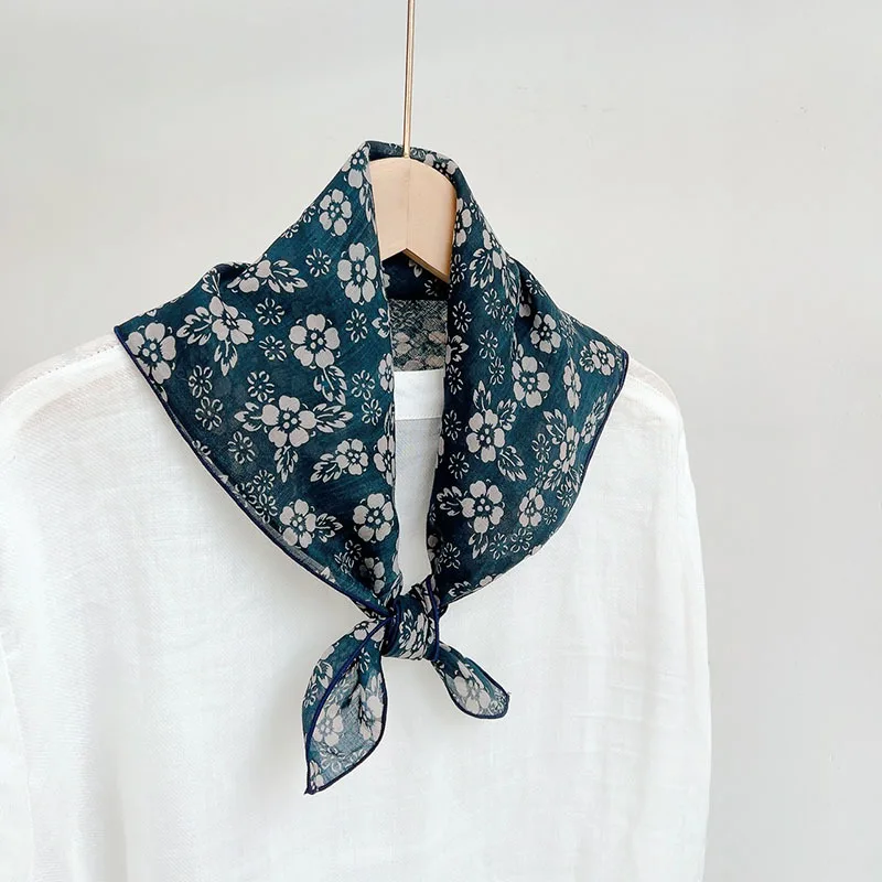 

Винтажные шарфы из рами с цветочным принтом для весны и лета, декоративные платки на шею