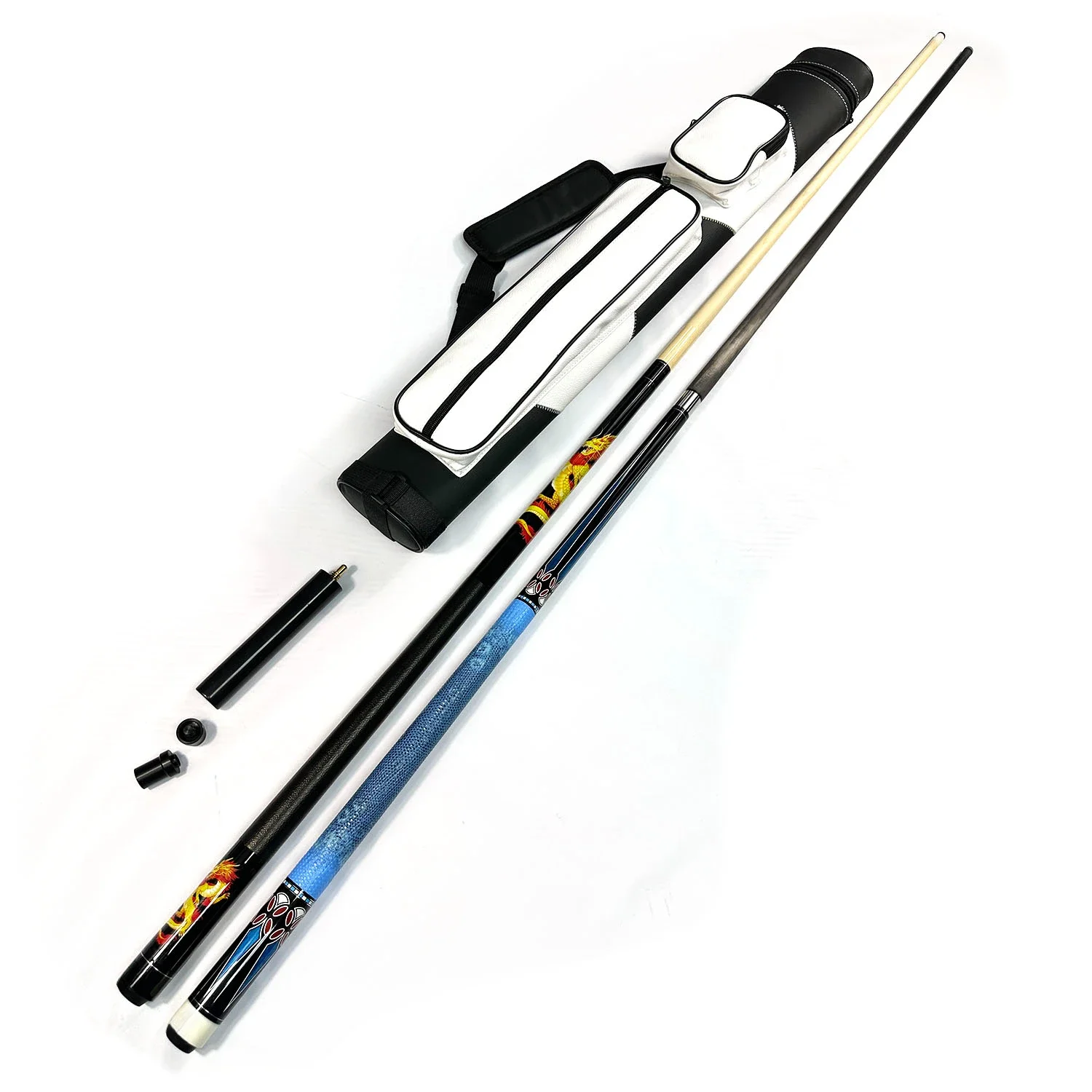 for Premium Billiard Accessory Kit 2B2S4 hole case + 1/2 carbon forelimb pool cue + 1/2 high-quality maple forelimb pool cue