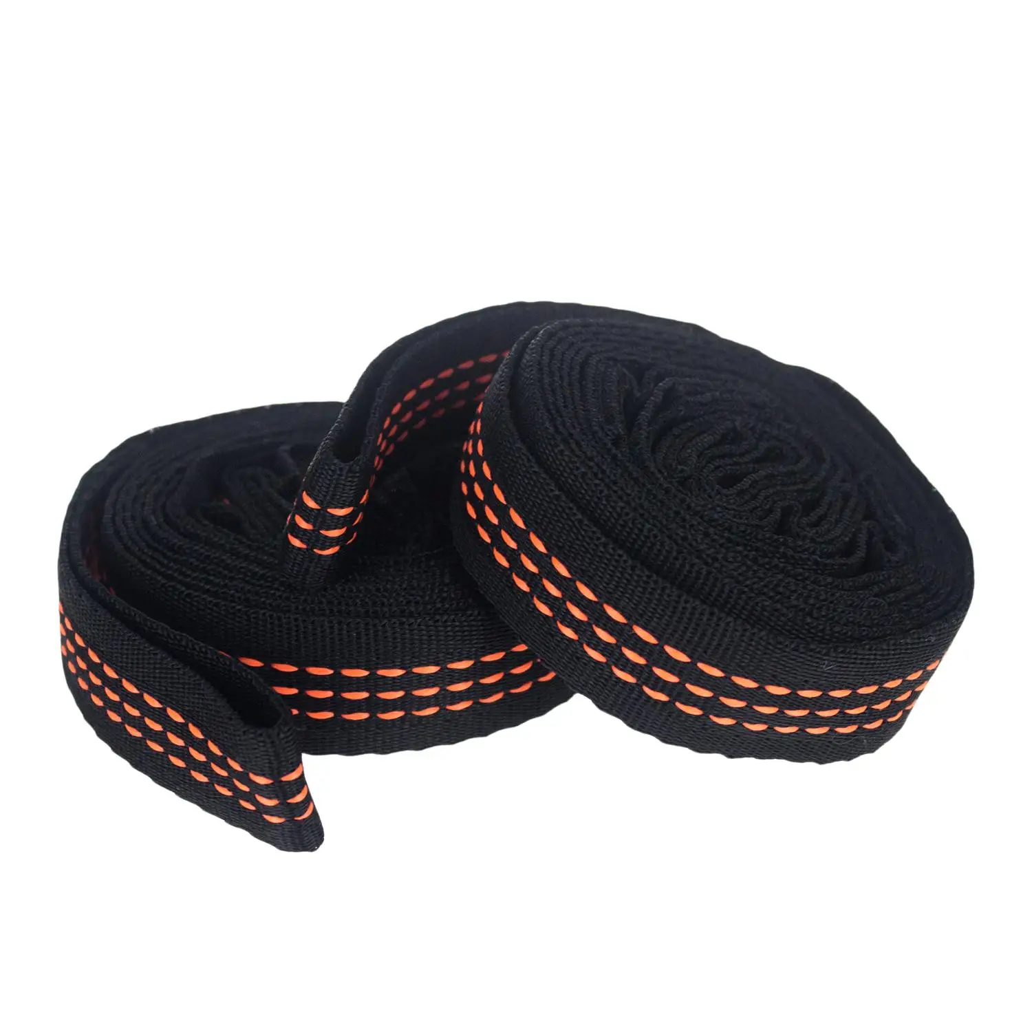 2Pcs Hammock Straps Special Reinforced Polyester Straps 5 Ring High Load-Bearing Barbed Black Outdoor Camping Hammock Straps