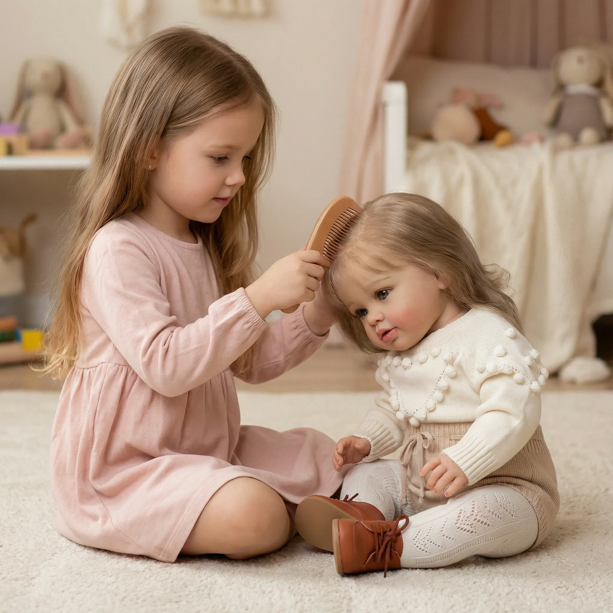 NPK 26인치 리본 토들러 인형 피파 - 사실적인 여자 아기 아트 인형 3D 피부 페인팅 완성 6개월 사이즈 수집용