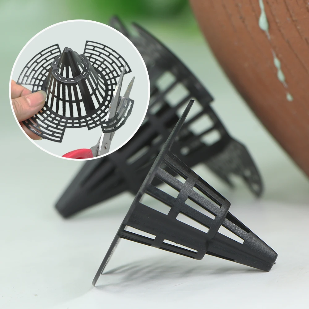 Pot de fleur étanche pour prévenir la perte de sol, pot de bonsaï, polymère de grille coniforme astronomique, trou conique, tasse en maille, 3 tailles, 10 pièces