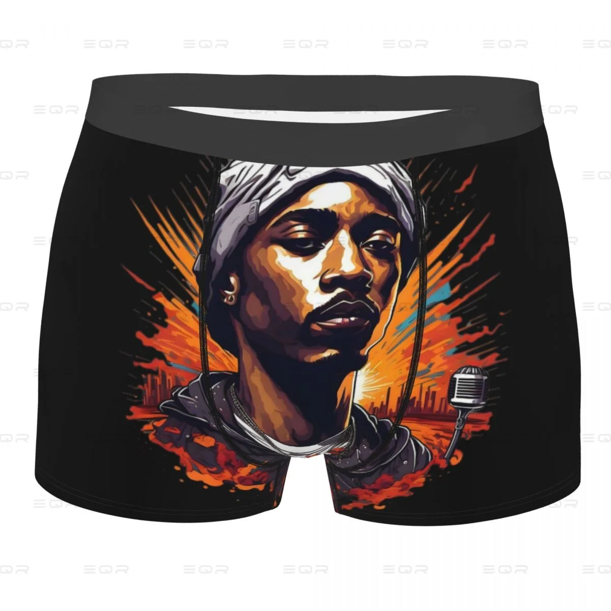 Rapper Tupac Men's Boxer Briefs,Highly Breathable Underwear,High Quality 3D Print Shorts Gift Idea