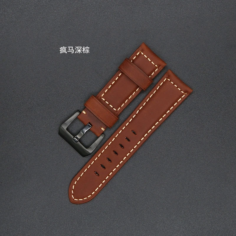 20mm 22mm 24mm 26mm Cow Leather High-Quality Watchband For Panerai Garmin Samsung Huawei Watch Strap Band Bracelet Wristband