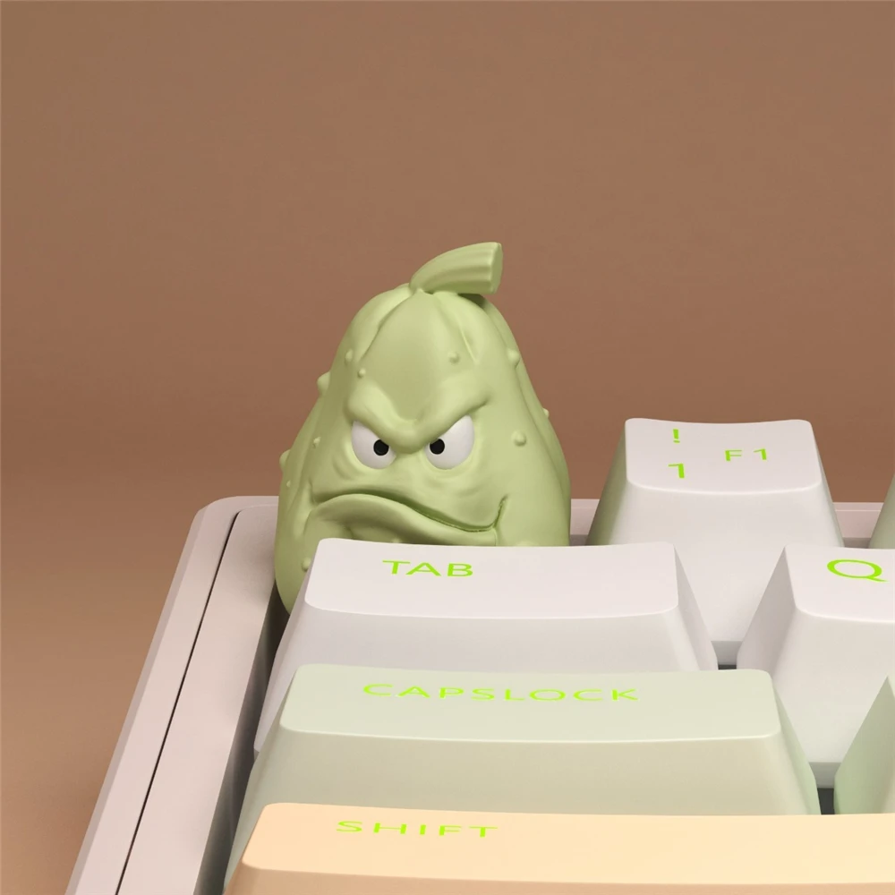 3D Fantasy PVC Keycaps - Sunflower & Peashooter Shapes, Vivid Design, Durable & Light, MX-Compatible for Gaming Keyboards