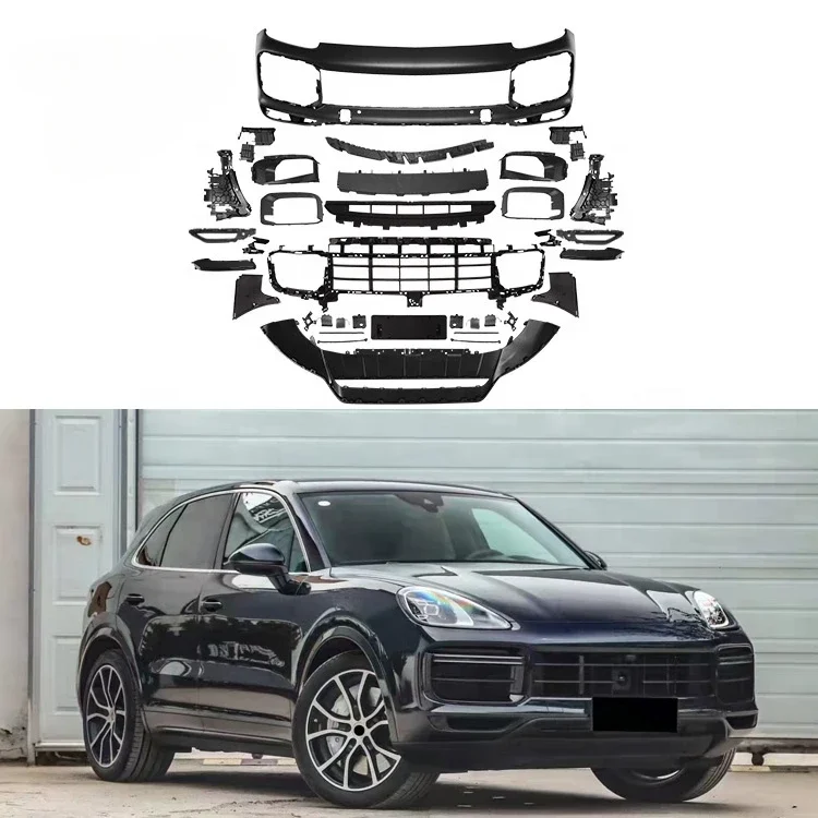 

High quality Car body kits For Porsche Cayenne Updated to 9Y0 Turbo TKT body kits new Front Rear Car Bumpers