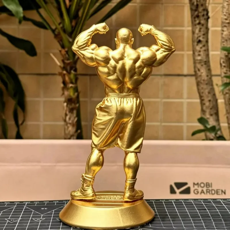 Nile Fitness Theme White Mold 3D Printed Artwork Muscular Male Decor for Fitness Competition Collection Display Piece